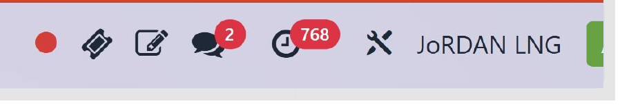 Odoo top-bar toolbar shortcuts screenshot